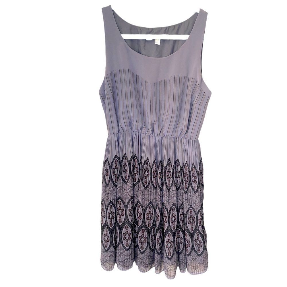 LC Lauren Conrad Lavender and Black Midi Dress